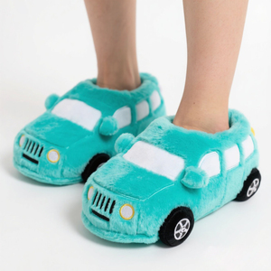 Prix bas vente en gros voiture pantoufles en peluche course pantoufles en peluche jouet en peluche chaud automne hiver intérieur pantoufles en peluche - Product Image 2