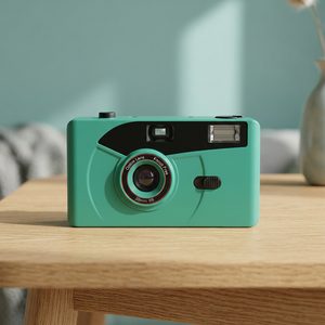 Appareil photo argentique 35 mm réutilisable personnalisé OEM, à mise au point fixe, en plastique, à usage unique, style automatique, design compact et coloré, vert - Product Image 1