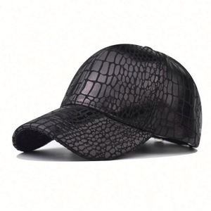 Casquette de baseball pour homme en cuir de crocodile PU, casquette de baseball rose doré brillant, casquette de sport - Product Image 3