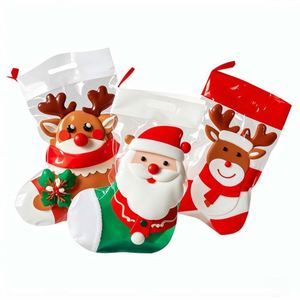 Emballage en plastique laminé de forme spéciale en mylar personnalisé sac de bonbons en forme de bas de Noël à fermeture éclair debout - Product Image 6