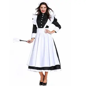Английский стиль персонажей фильма дворецкий платье Французская горничная немецкая горничная черно-белое платье для мужчин и женщин