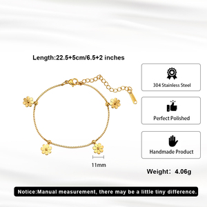 Chaîne de cheville tendance en acier inoxydable plaqué <span class=keywords><strong>or</strong></span> 18 carats avec zircon en forme de fleur MILO MLSTMA06 – Bijou de <span class=keywords><strong>pied</strong></span> à la mode pour <span class=keywords><strong>femme</strong></span> – Vente en gros - Product Image 1