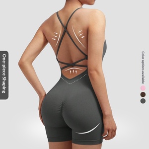 <span class=keywords><strong>Tuta</strong></span> intera sexy in nylon ed elastan senza cuciture, effetto push-up, per yoga e fitness, <span class=keywords><strong>con</strong></span> schiena scoperta, senza linee inutili, stile europeo-americano, per il mercato transfrontaliero - Product Image 6