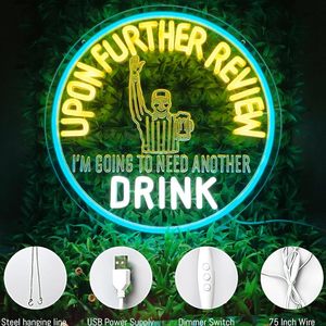 Insegna al Neon Bar della birra dopo un'ulteriore revisione avrò bisogno di un'altra bevanda segno di luce al Neon per regalo di arredamento Garage grotta uomo - Product Image 2