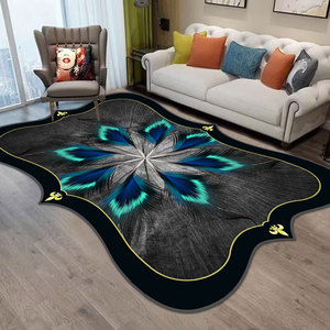 Alfombra nórdica moderna con estampado 3D, sofá para sala de estar, mesa de centro, alfombra de lujo ligera, alfombra familiar - Product Image 6