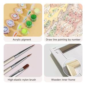 ชุดภาพวาดระบายสีตามตัวเลขสไตล์นอร์ดิก 6 แผ่น ขนาดเล็ก ชุดระบายสีน้ำมัน DIY สำหรับตกแต่งผนังบ้าน งานศิลปะ ขายส่ง - Product Image 2