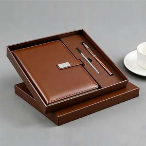 Artículos de Regalo Promocionales de Lujo, Set de Regalo de Cuaderno, Agenda Magnética de Cuero Sintético Negro para Oficina, Diario A5 con Caja - Product Image 3