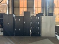 Armoire de Bureau en Acier à 2 Portes Battantes, Meuble de Classement Durable avec 4 Étagères Réglables, Meuble de Rangement en Métal