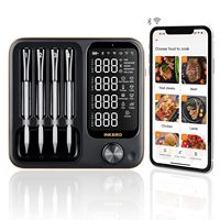 Termómetro Digital Inalámbrico Inteligente SEB con Doble Sonda, Bluetooth y WiFi, Monitoreo Remoto, Accesorios para Parrilla de Barbacoa