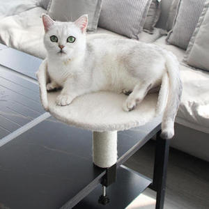 360°Rotating Adjustable C-clamp Desktop Cat Bed with Cat Hammock Mount with Scratching <b>Post</b> for Desk Attachment Cat Desk Perch - Product Image 6