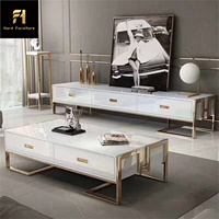 Table basse moderne et luxueuse en marbre Combinaison de meuble TV pour appartement Meilleur prix Excellente qualité pour le salon