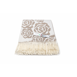 Galite- cashmere wool <b>throw</b> with stylized flowers adds character and style to any room. Refined and contemporary design. - Product Image 4