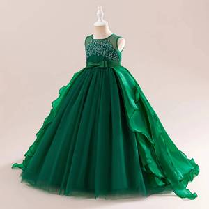 HP <b>Girls</b> High-End <b>Princess</b> Kids Puffy Tulle Evening Gown with Train Children Stage Performance Wear Piano Host Party <b>Dress</b> - Product Image 5