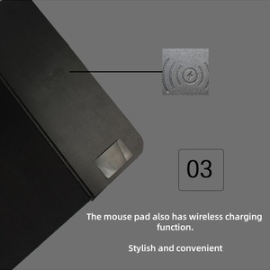 Custom Logo Black Mousepad Rubber Base Desk Pad XXL Computer Keyboard <b>Mat</b> Soft <b>Large</b> Gaming Mouse Pad with Wireless Charging - Product Image 6