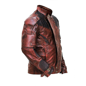 Veste en cuir pour homme, de haute qualité, style motard, en cuir véritable, coupe ajustée, grande taille, respirante, avec fermeture éclair - Pakistan - Product Image 5