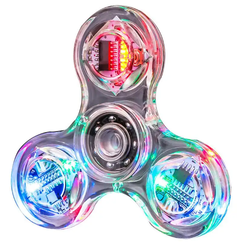 Crystal Led Light Up Anxiety Stress Relief Hand Fidget Spinner Toy Hand Figet Spinner Toys