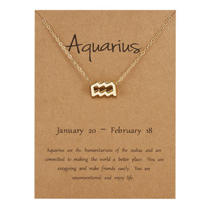 Caliente nuevo estilo de alta calidad chapado en oro plata <span class=keywords><strong>horóscopo</strong></span> astrología encanto 12 signo del zodiaco colgante collar joyería - Product Image 6