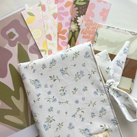 Pochette de protection en coton imprimé avec logo de taille personnalisée pour le stockage de livres et de cahiers avec nœud de cravate