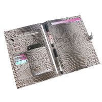 Carpeta de negocios con patrón de cocodrilo raro de alta calidad A4 maletines de gerente multifunción de gran capacidad Carpeta de contrato de oficina