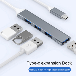 Silver 4 in 1 Type-c Extender Usb <strong>Por</strong> <strong>Hub</strong> Extension Dock Multifunctional Usb 4 Port <strong>Hub</strong> 3.0 Computer Usb <strong>Hub</strong> 3.0 Extension Dock - Product Image 3