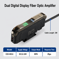 Amplificateur de fibre optique industriel haute vitesse ES-HD11, réponse 25us, double affichage numérique, DC12-24V, -20~+50 pour pièces à grande vitesse