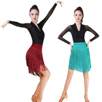 Robe de danse latine pour femmes, jupe à franges, costumes de scène pour compétitions de danse pour femmes adultes