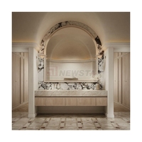 Panneau mural de salle de bain en marbre naturel Newstar, taille personnalisée, carrelage mural en marbre poli pour la décoration intérieure de la salle de douche