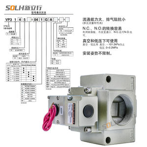 วาล์วเครื่องติดกระดาษขนาดใหญ่แบบสามทาง โซลินอยด์ VP3165/VP3185V แบบควบคุมด้วยไพโลต์ ชนิดสุญญากาศ เกลียวขนาด 6/1 นิ้ว - Product Image 1
