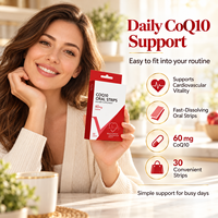 OEM Marque Privée Ubiquinol CoQ10 Bandes Orales Dissolvables 60mg Végétalien Antioxydant Complément Énergétique 30 Bandes