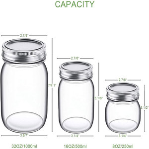 Glass <strong>Jar</strong> Supplier <strong>Wholesale</strong> Wide Mouth Glass <strong>Mason</strong> Canning <strong>Jars</strong> 4oz 8oz 16 <strong>oz</strong> <strong>32</strong> <strong>oz</strong> Glass Storage <strong>Jars</strong> with Lids for Jam Pickle - Product Image 3