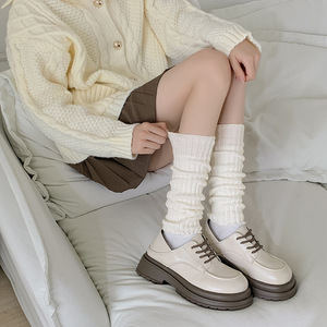 2026 Style Preppy Japonais, Couvre-jambes tricotés à volants, style ample, pour bottes <span class=keywords><strong>et</strong></span> mocassins, chauds <span class=keywords><strong>et</strong></span> tendance au quotidien - Product Image 4