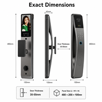 Sinon 2026 Serrure intelligente 3D à reconnaissance faciale économique avec écran 4,5 pouces, application Tuya, interphone en temps réel, personnalisation OEM/ODM, aluminium, Cloud
