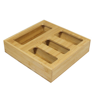 Bamboo <b>Storage</b> Box Multi Compartment Desk Organizer Rectangular Standing Type Neatening <b>Storage</b> Solution - Product Image 4
