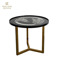 Table basse ronde en métal doré et acier inoxydable, mobilier de chevet moderne et personnalisé pour Center de loisirs à vendre