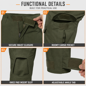 Wholesale Custom Ripstop Tactical Cargo Pants Men, <strong>Waterproof</strong> Breathable 65/35 Poly Cotton Combat <strong>Trousers</strong> with Knee Pads, OEM - Product Image 4