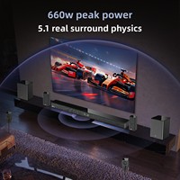 Wanyin Sistem Home Theater TV Nirkabel Penuh 5.1.2 Kanal Berbahan Kayu dengan Soundbar Subwoofer Sound Echo Wall Karaoke 2025