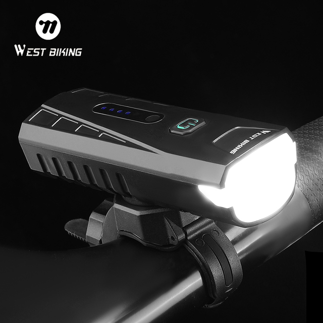 WEST BIKING 400LM Smart Light Sensing Bicycle Front Light Wide-ranging Type-C Rechargeable Safety Night Riding Bike Headlight