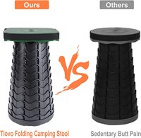 Benutzer definierte Outdoor Camping tragbare Stuhl mikroskop isch versenkbare zusammen klappbare Teleskop klappbare osmanische Hocker mit Kissen auflage
