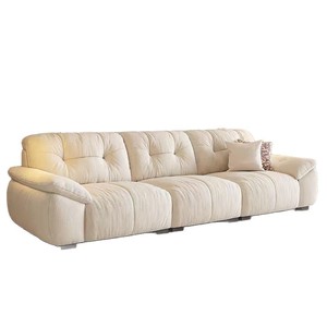 Cream Style Chenille Fabric Sofa, Modern Minimalist Straight Row Designer Leisure Sofa for Home Living Room - Product Image 5