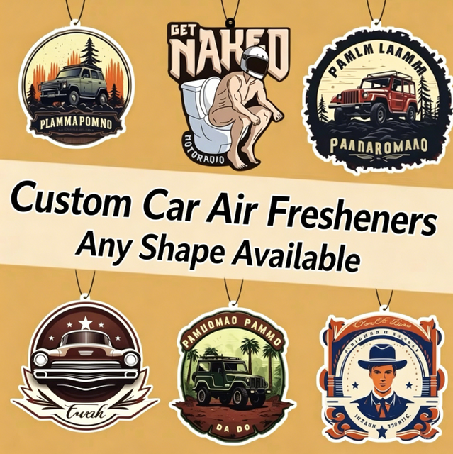 China Manufacturer Custom logo Scents Vintage Car Pendant Irregular Shape Cartoon Paper Car air Freshener