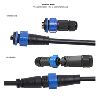 M19 Cable de entrada de alimentación de núcleo 3P autoblocante para iluminación de plantas Cable impermeable con conector de enchufe impermeable