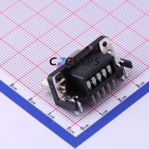 9681535613 D-Sub/VGA Connector Bent Lead Through Hole Connector Female 9P Right Angle Insert 2 - Product Image 2