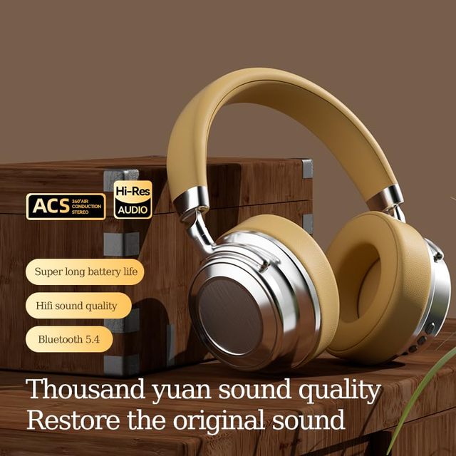 Retro Street CR-9 Over Ear Noise Canceling Bluetooth Headphones Rotating Extendable Soft Earcups Wired & Wireless Hifi Headset