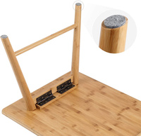 Table basse pliable à deux niveaux en bambou avec étagère de rangement, meuble TV pour salon
