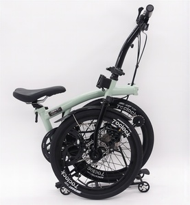 Vélo pliant MINT de 20 pouces de haute qualité, 9 vitesses, cadre en acier au molybdène, frein à disque, portable pour les loisirs et les voyages - Product Image 6