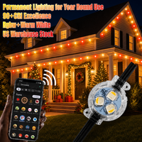 Éclairage de Noël extérieur permanent 12V 24V 36V pour avant-toit, 200ft 300ft 400ft, Lumières à points pixel RGBW IP68 pour usage résidentiel