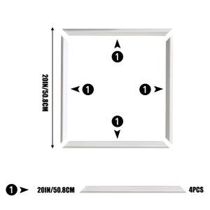 Moulures murales pré-coupées, 4 pièces/ensemble, 20 pouces, décoratives, autocollantes, en PS, moulures de finition, moulures à coller, bordures pour mur - Product Image 3