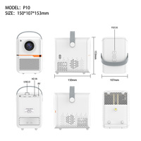 Mini projecteur de cinéma maison LCD portable 2025 P10 Android 11 1080P 4 Go de RAM 64 Go de stockage Internet intégré (2-3h) (180lm)