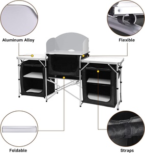 HISPEED Outdoor Portable <strong>Folding</strong> Cooking Station <strong>Table</strong> <strong>Kitchen</strong> Multifunction IGT Foldable Aluminium Camping <strong>Table</strong> - Product Image 4