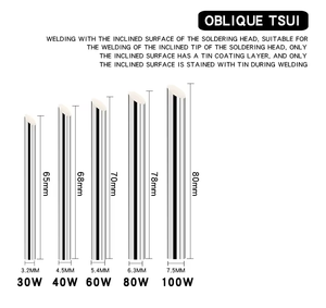 Pointe de soudage externe en cuivre pur 30W 40W 60W 80W 100W, pointe ronde pointue - Product Image 4
